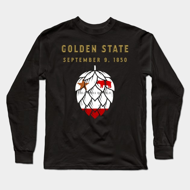 Original State of California Flag - California Republic Golden State Long Sleeve T-Shirt by Owl House Creative